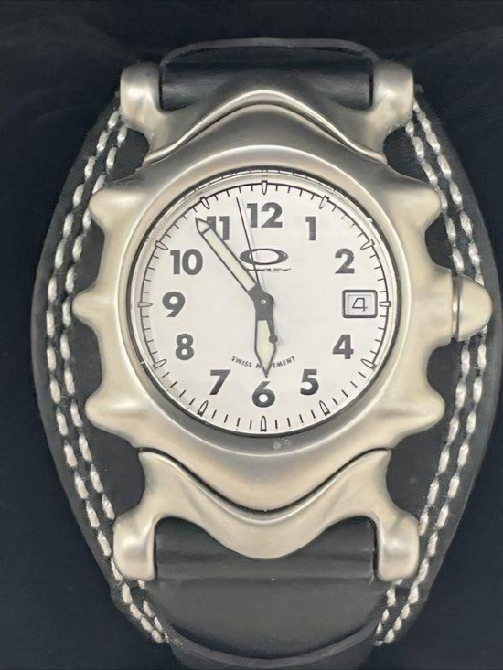 Oakley Other - Vintage Oakley Saddleback Watch - White Dial, Honed Stainless Steel Box/Manual